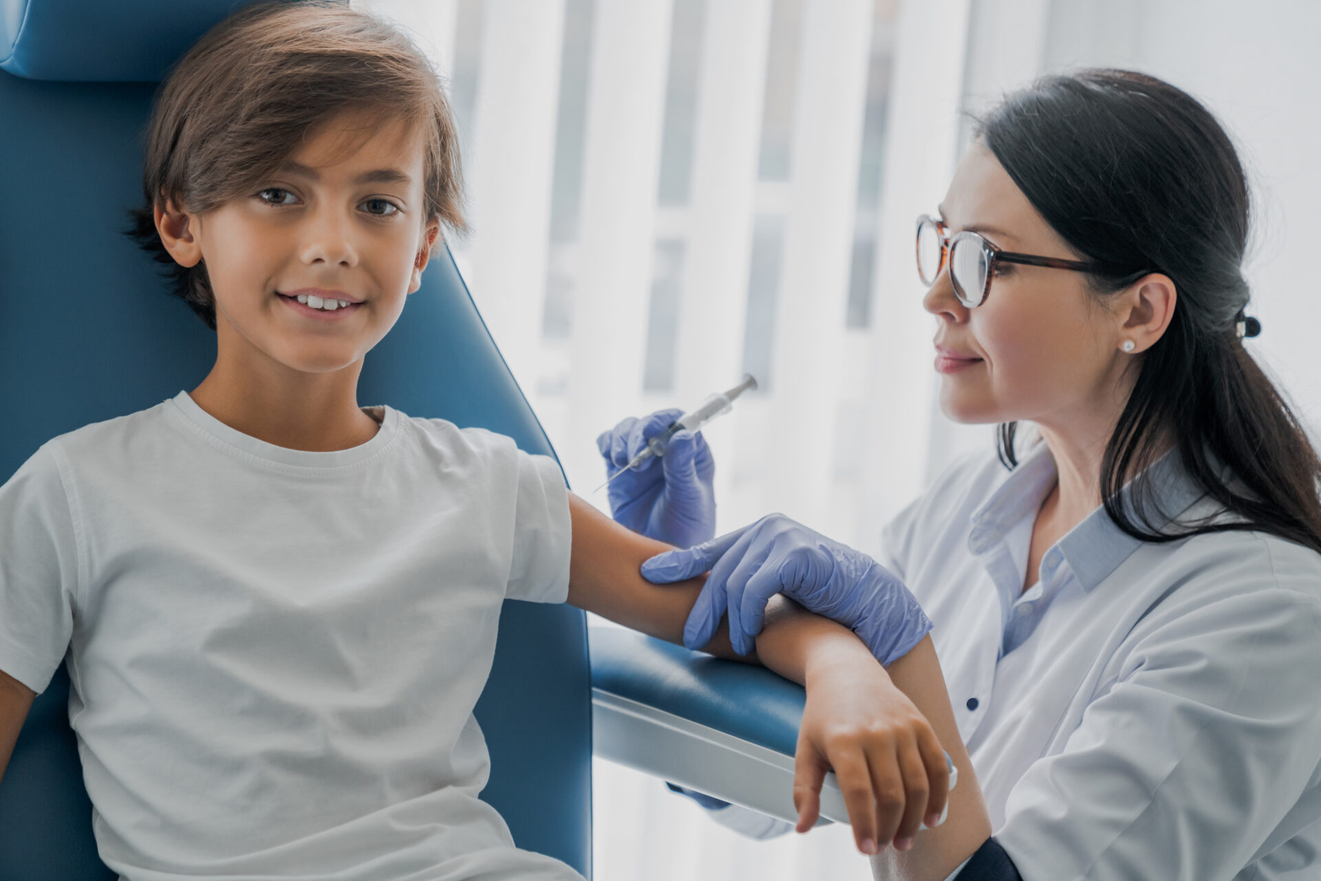 Older child getting a vaccine